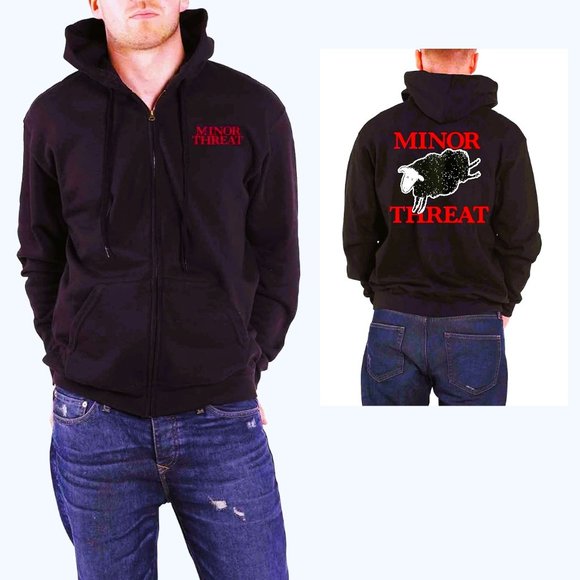 Minor Threat Out Of Step punk rock Official Zip Up Hoodie M NWT - Picture 1 of 4